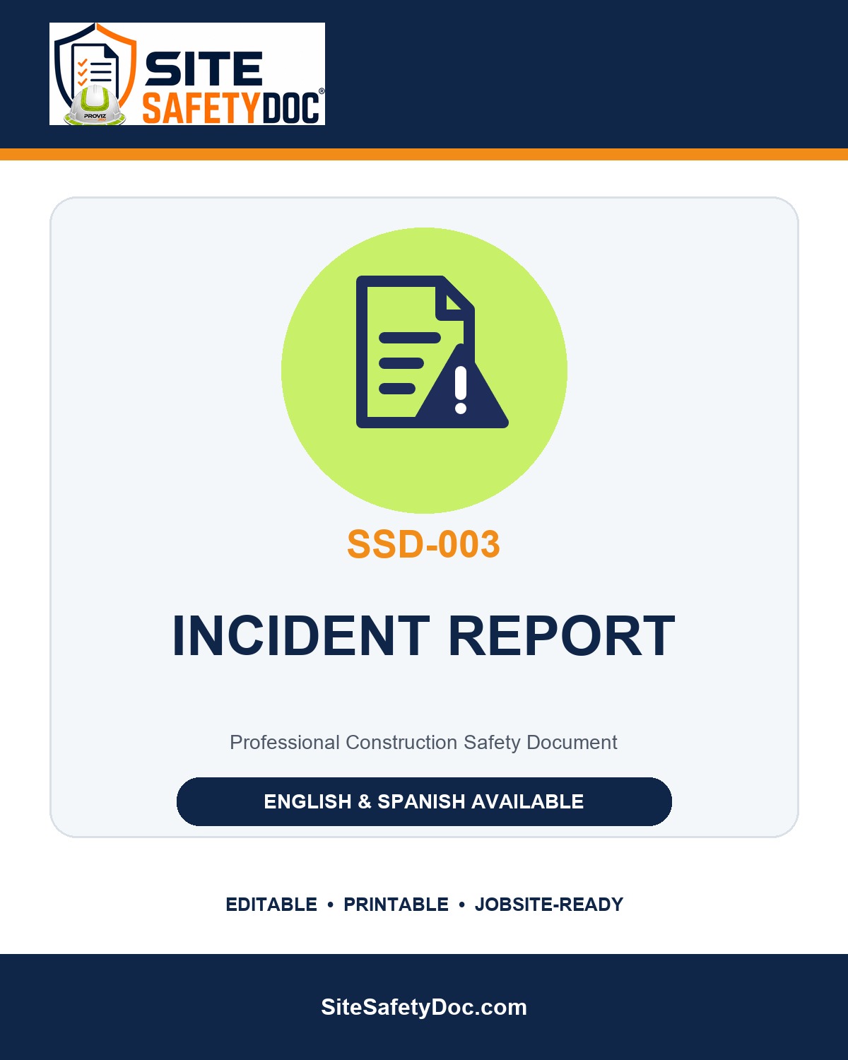SSD-003 Incident Report product cover