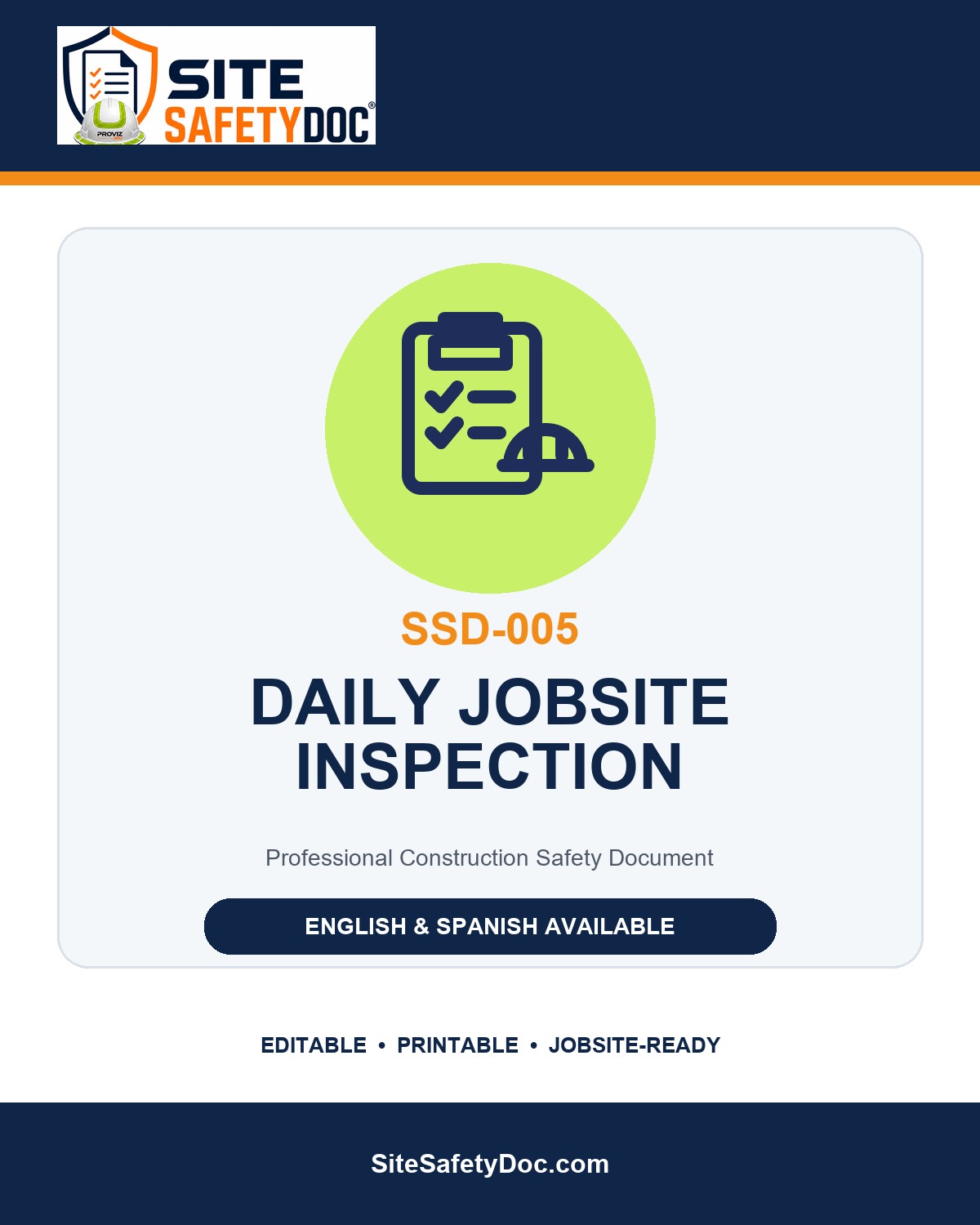 SSD-005 Daily Jobsite Inspection product cover