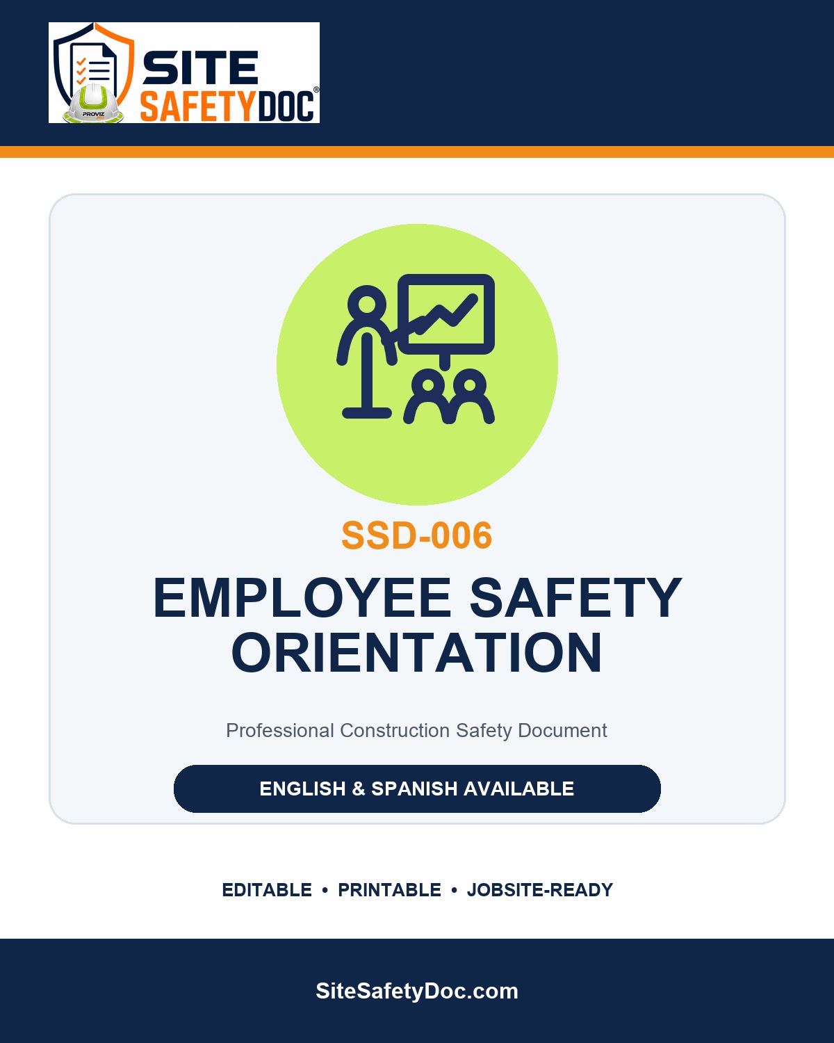 SSD-006 Employee Safety Orientation product cover