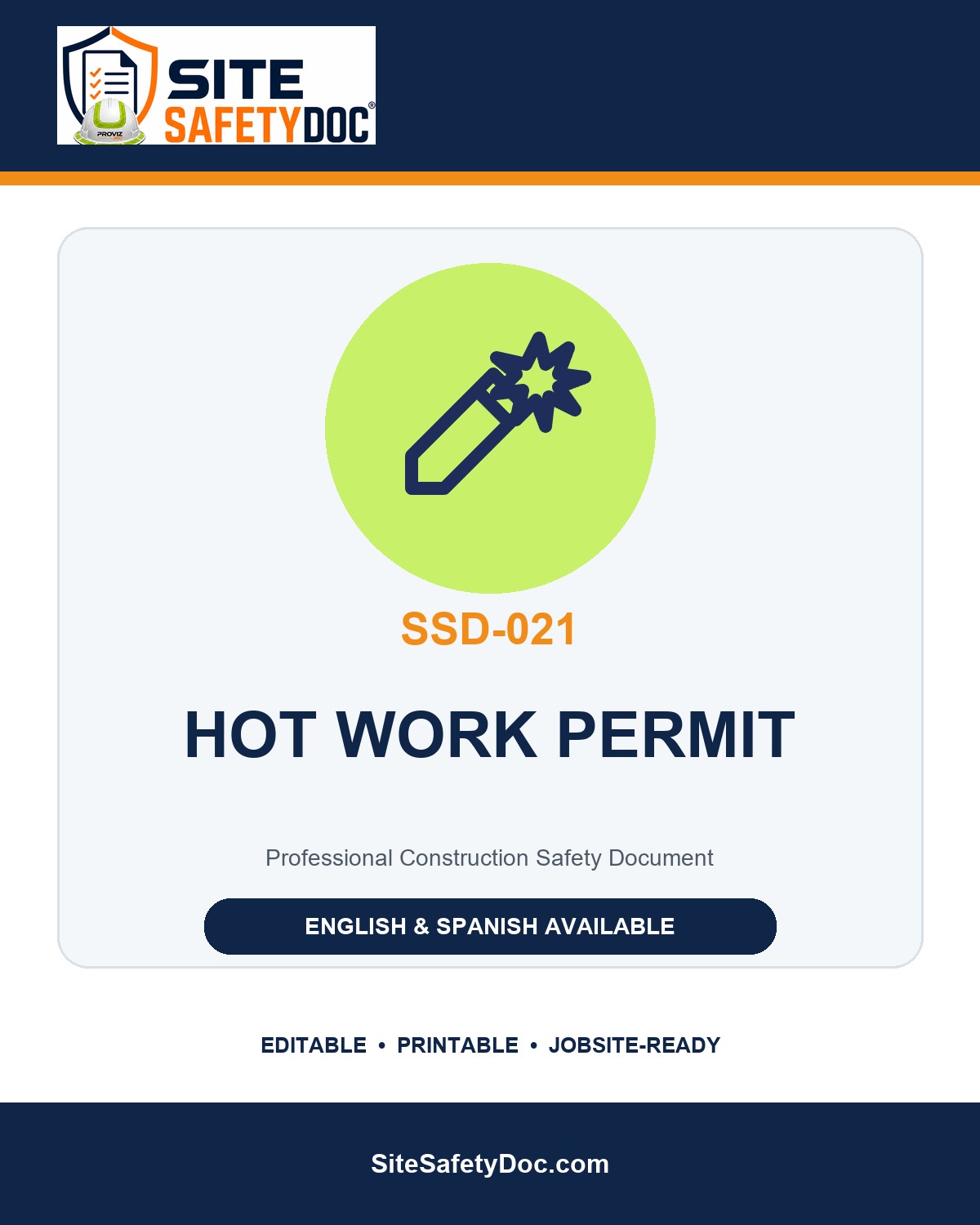 SSD-021 Hot Work Permit product cover