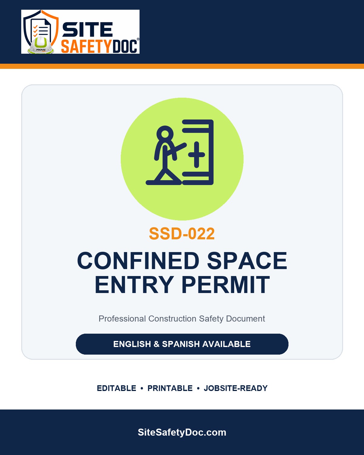 SSD-022 Confined Space Permit product cover